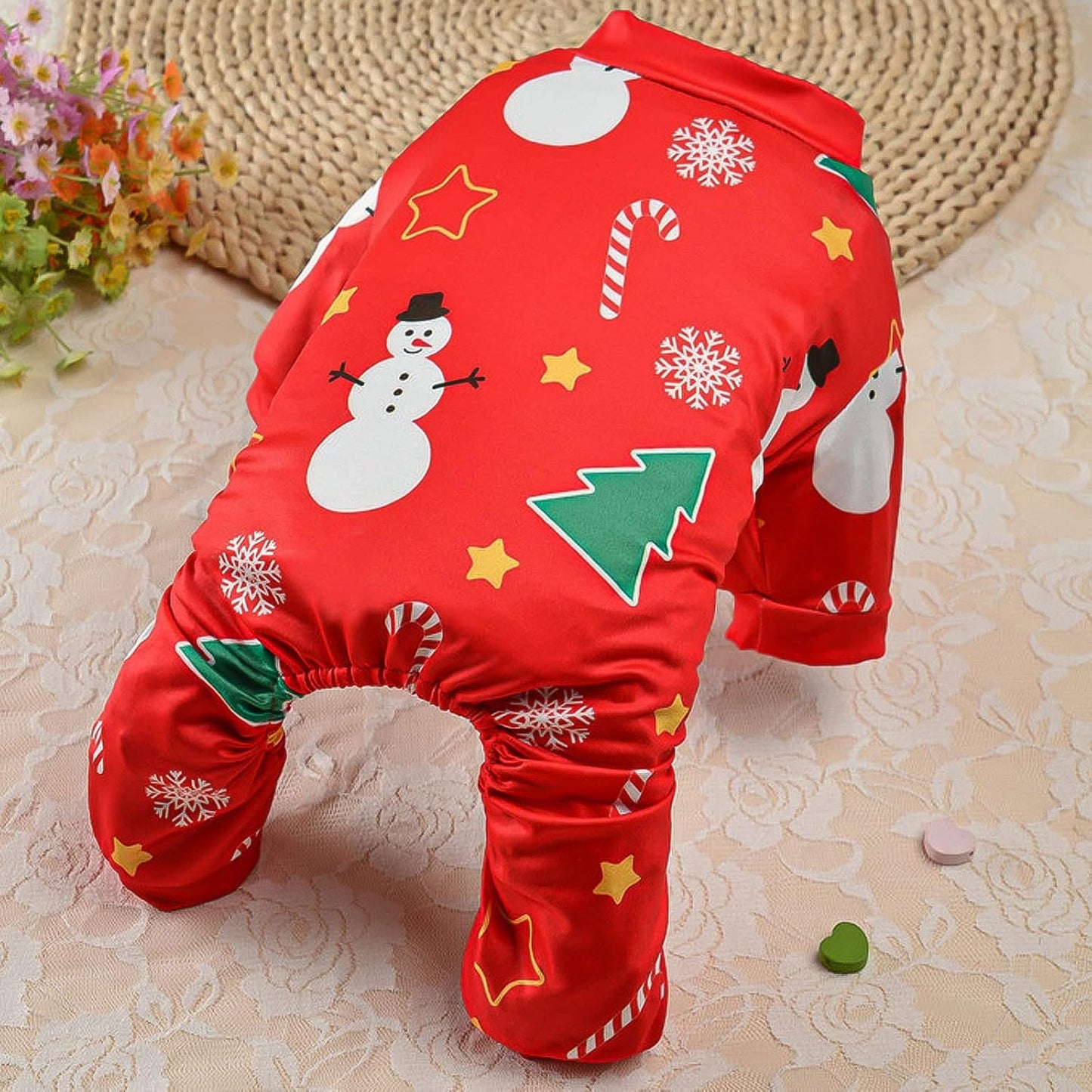 Adorable 3-Pack Christmas Dog Pajamas - Soft Xmas Onesies with Santa, Reindeer, and Snowman Designs for Small Dogs - Perfect Holiday Costume for Pet Parties!