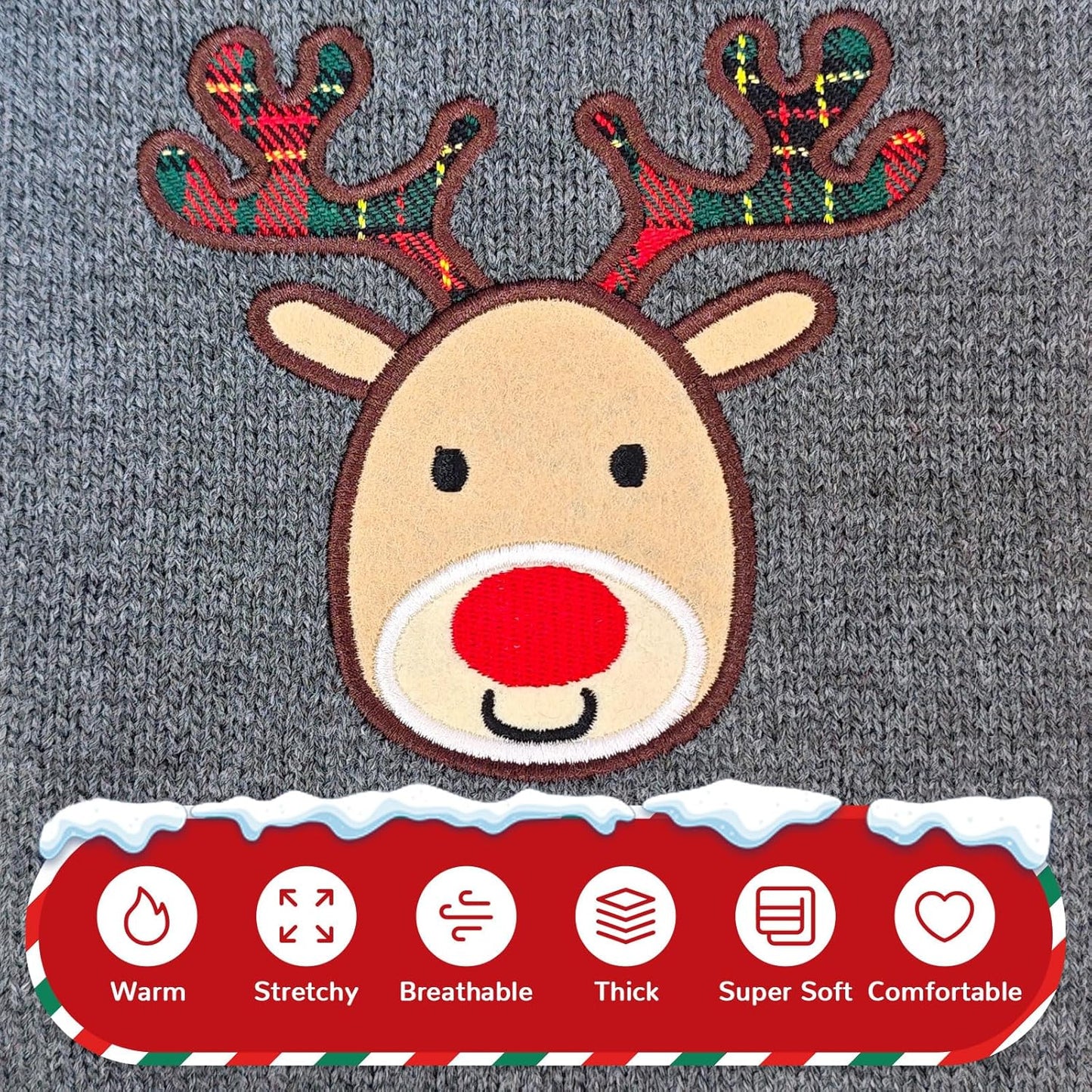 Cozy Reindeer Christmas Dog Sweater - Adorable Gray Vest for Small, Medium & Large Pets - Perfect Holiday Outfit for Dogs & Cats!