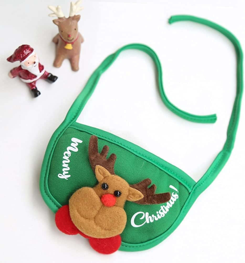 Festive 6-Piece Pet Christmas Costume Set - Adorable Hat, Bandana, Bow Tie, Socks & Bib for Small to Medium Dogs & Cats (Green, S: 2-8Kg)