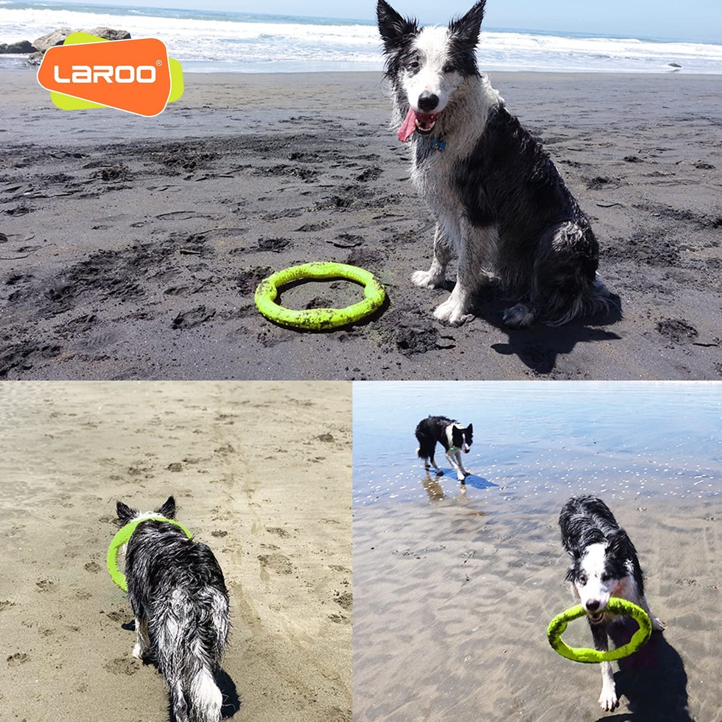 Durable Dog Flying Ring - Tough Chew-Proof Frisbee for Fetch, Water Play & Training | Lightweight Design for Medium/Large Aggressive Chewers (Green, 30cm)