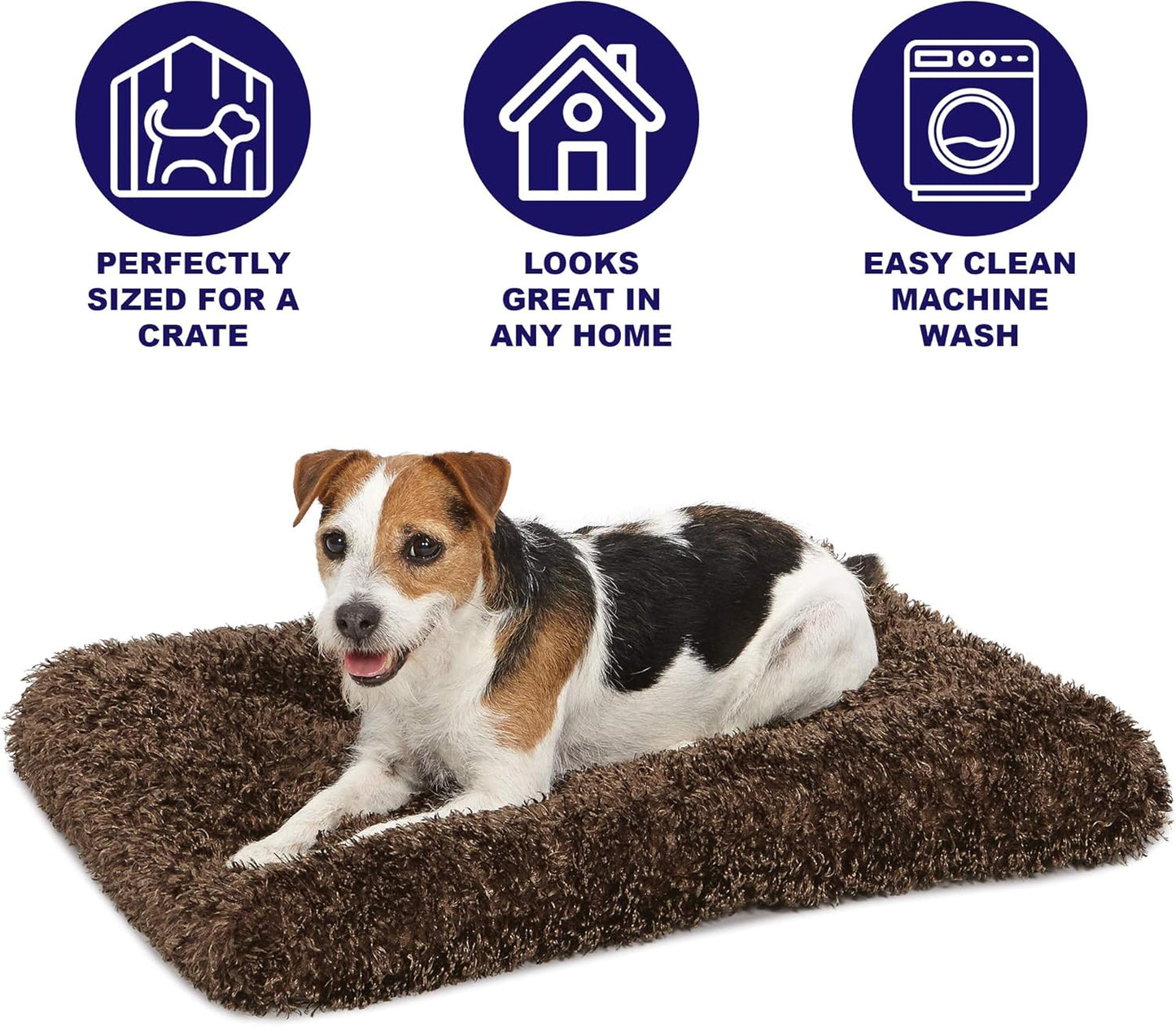 Cozy Chic Small Pet Bed - Ultra-Soft, Overstuffed & Machine Washable for 24-Inch Crates