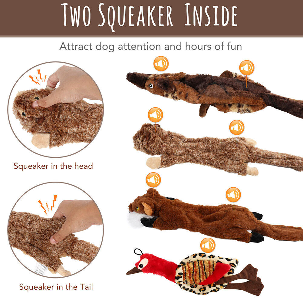 Ultimate 5-Pack Dog Squeaky Toys - Durable Plush Chew Toys with No Stuffing