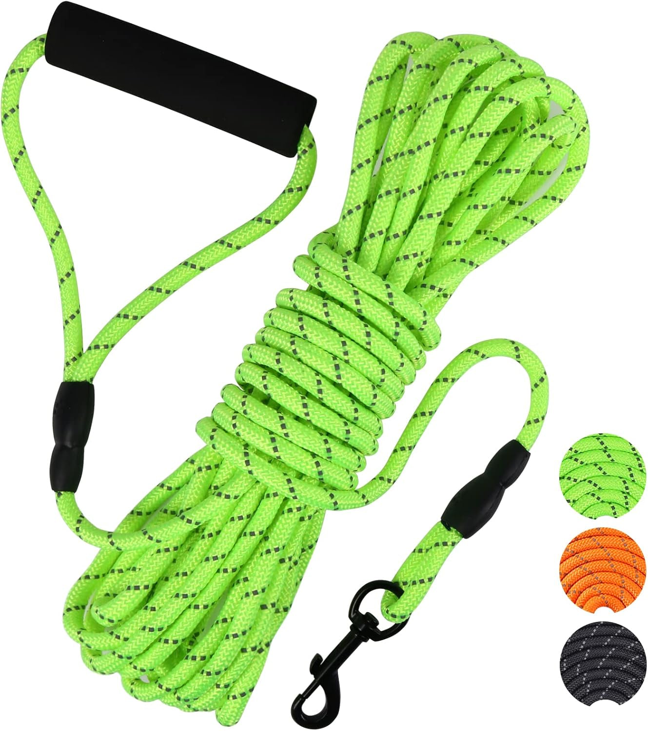 32Ft Reflective Floating Dog Leash - Ideal for Swimming, Hiking, Camping & Beach Adventures (Green)