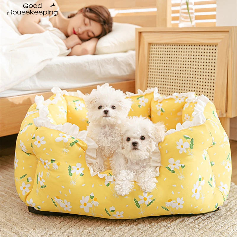 Cozy Summer Cat & Dog Bed House - Stylish Pet Tent & Cushion for Small Pets
