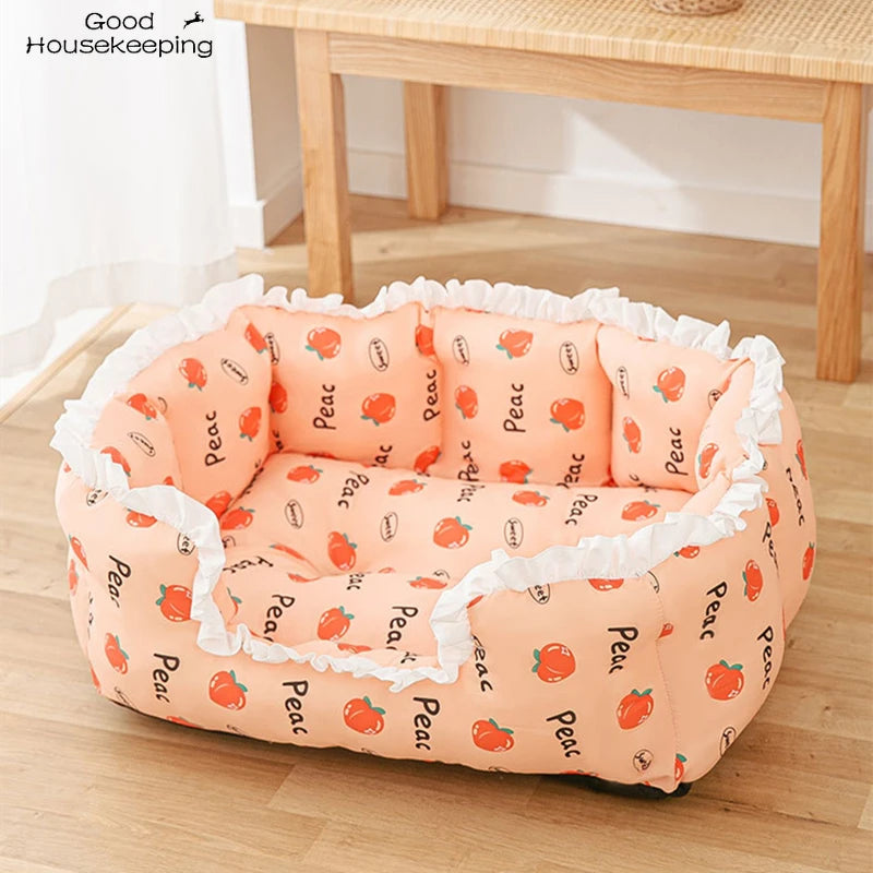 Cozy Summer Cat & Dog Bed House - Stylish Pet Tent & Cushion for Small Pets