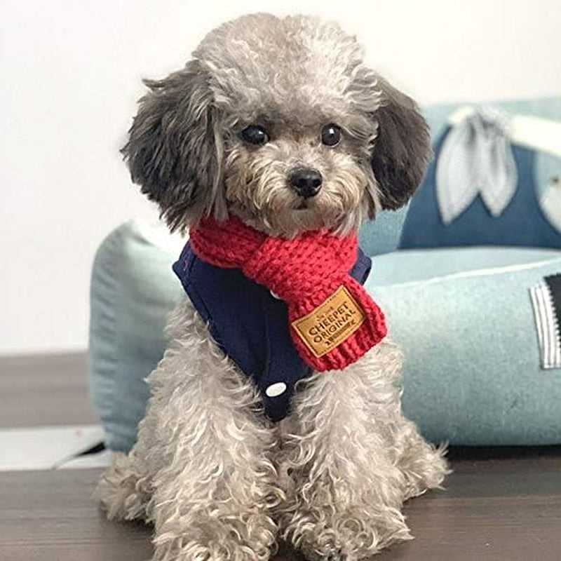 Adorable Winter Knit Scarf for Dogs - Cozy Buddy Christmas Bandana for Your Puppy