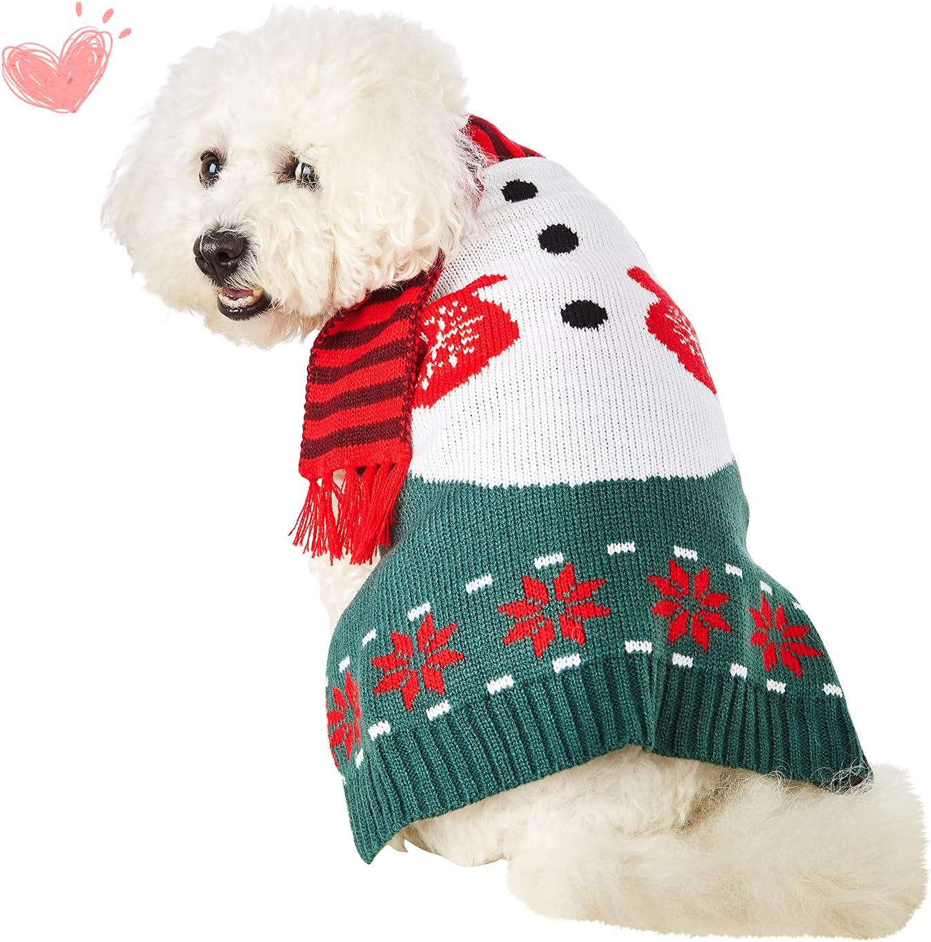 Cozy Knitted Snowman Dog Christmas Sweater - Soft Winter Jumpsuit for Small, Medium & Large Pets