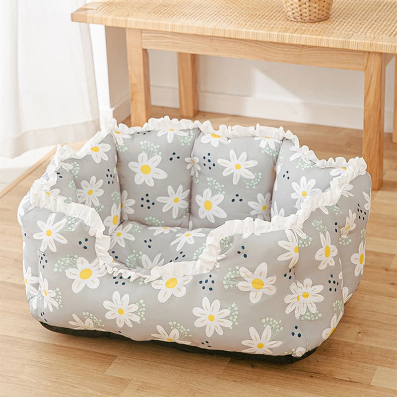 Cozy Summer Cat & Dog Bed House - Stylish Pet Tent & Cushion for Small Pets
