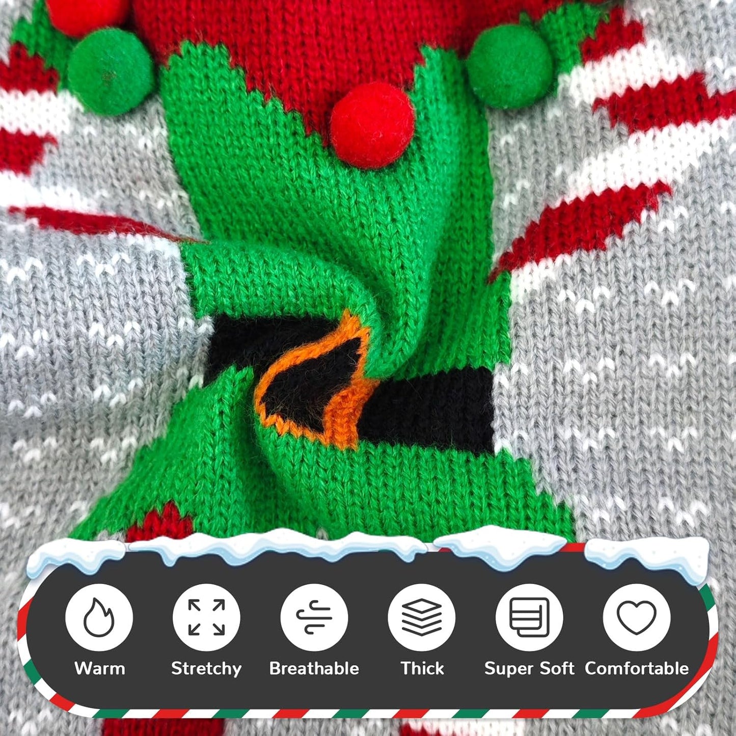 Festive Ugly Elf Clown Dog Sweater - Holiday Jumper for Small to Large Dogs & Cats - Perfect Xmas Outfit!