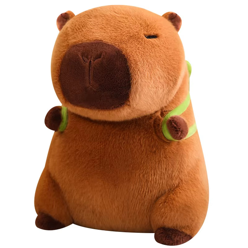 Adorable Plush Fat Capybara Pillow with Turtle Backpack - Perfect for Cuddles and Fun!