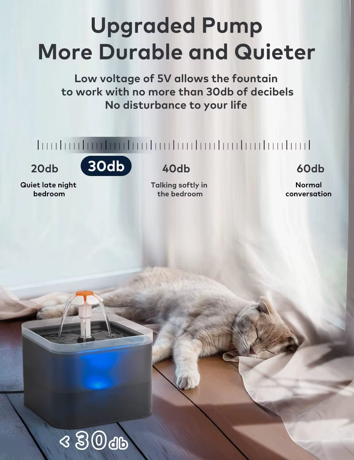 Elevate Your Pet's Hydration: 2L LED Light Cat Water Fountain with Activated Carbon Filter - Perfect for Cats and Dogs!