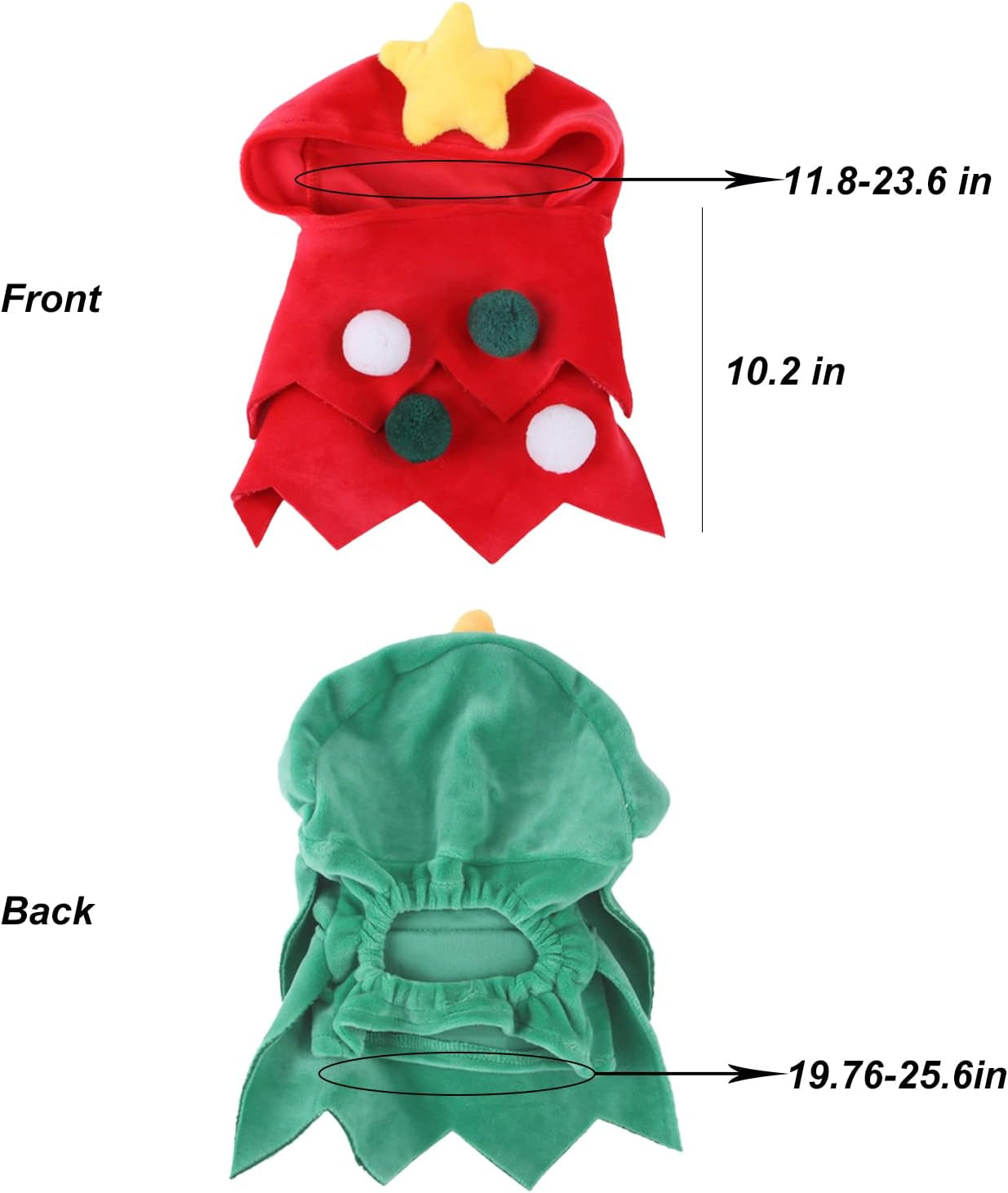 Festive Christmas Tree Pet Costume for Dogs and Cats - Adorable Red Hat Accessory for Holiday Parties and Decorations