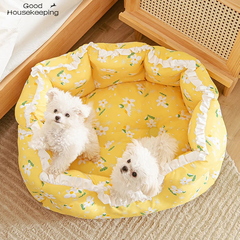 Cozy Summer Cat & Dog Bed House - Stylish Pet Tent & Cushion for Small Pets