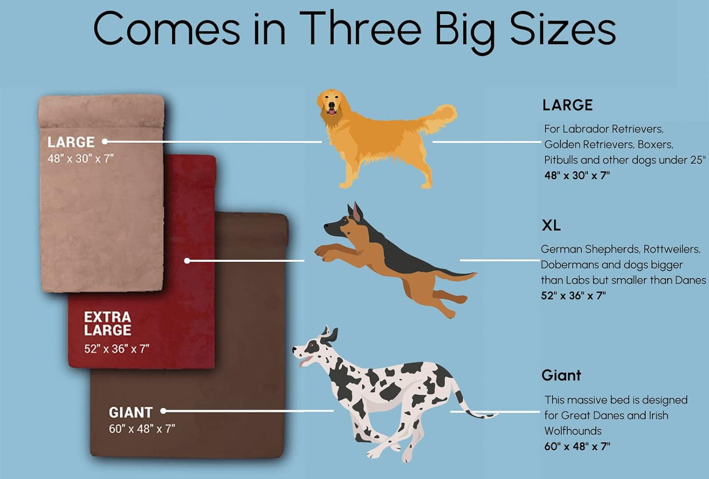 Extra Large Orthopedic Dog Bed - 7" Thick Soft Cushion with Washable Microsuede Cover - Made in USA - Chocolate Color