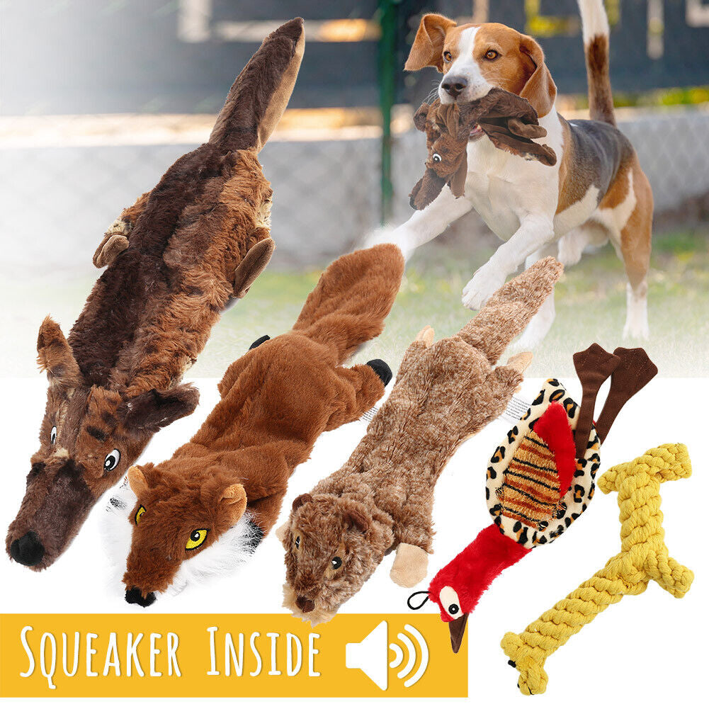 Ultimate 5-Pack Dog Squeaky Toys - Durable Plush Chew Toys with No Stuffing