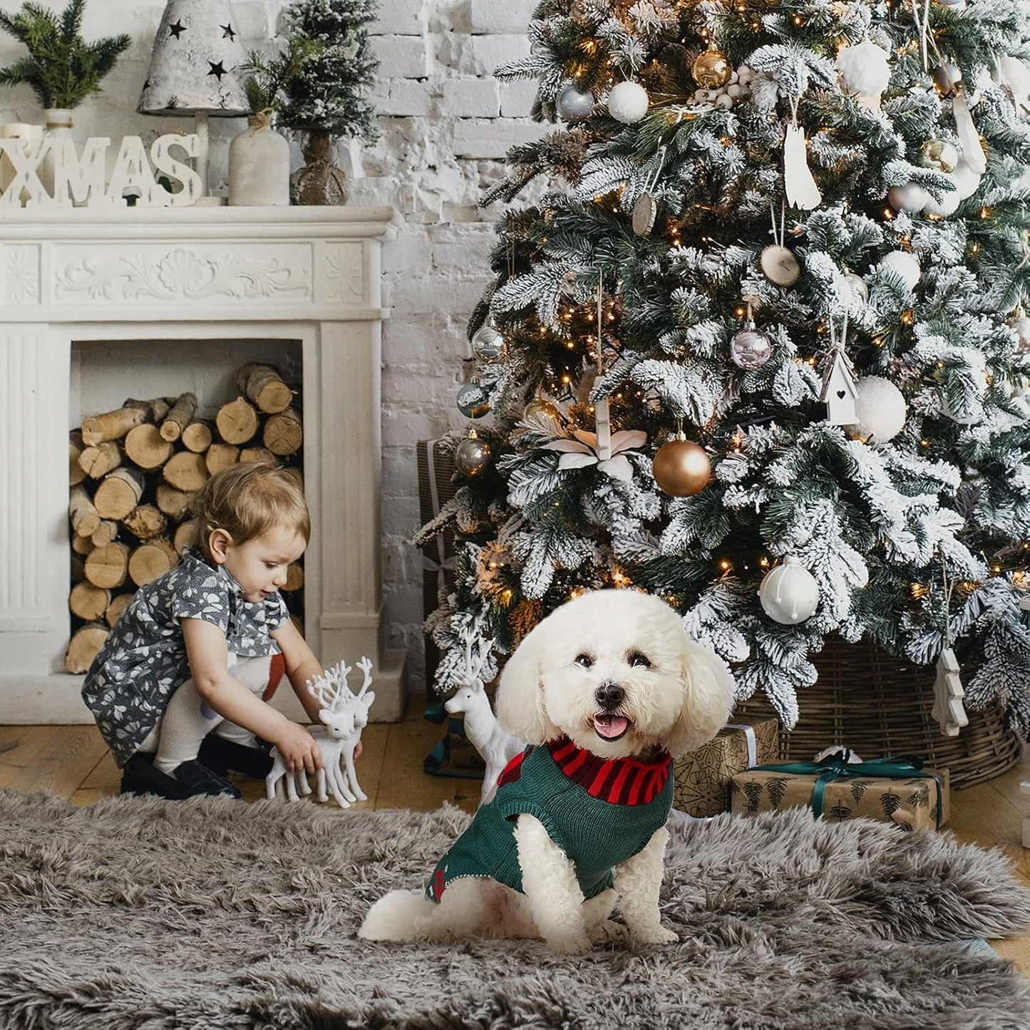 Cozy Knitted Snowman Dog Christmas Sweater - Soft Winter Jumpsuit for Small, Medium & Large Pets