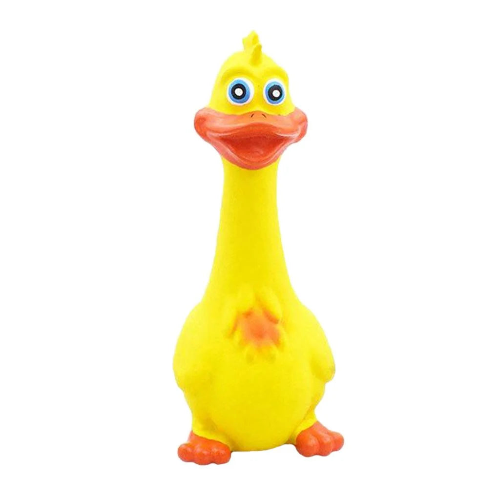 Hilarious Squeaky Rubber Chicken Dog Toy - Fun Shrilling Sound for Pets and Kids, 19x7cm