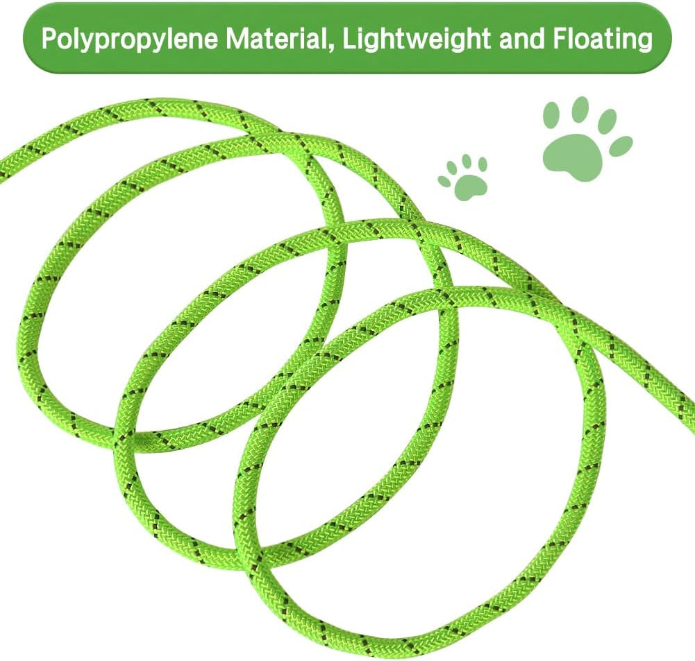 32Ft Reflective Floating Dog Leash - Ideal for Swimming, Hiking, Camping & Beach Adventures (Green)