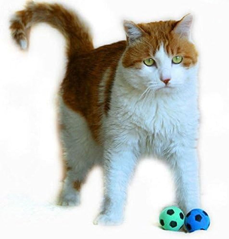 Vibrant Foam Sponge Soccer Balls for Cats - 12 Pack Interactive Exercise Toys, Soft & Bouncy, Noise-Free Fun in Pink, Yellow, Blue, and Green