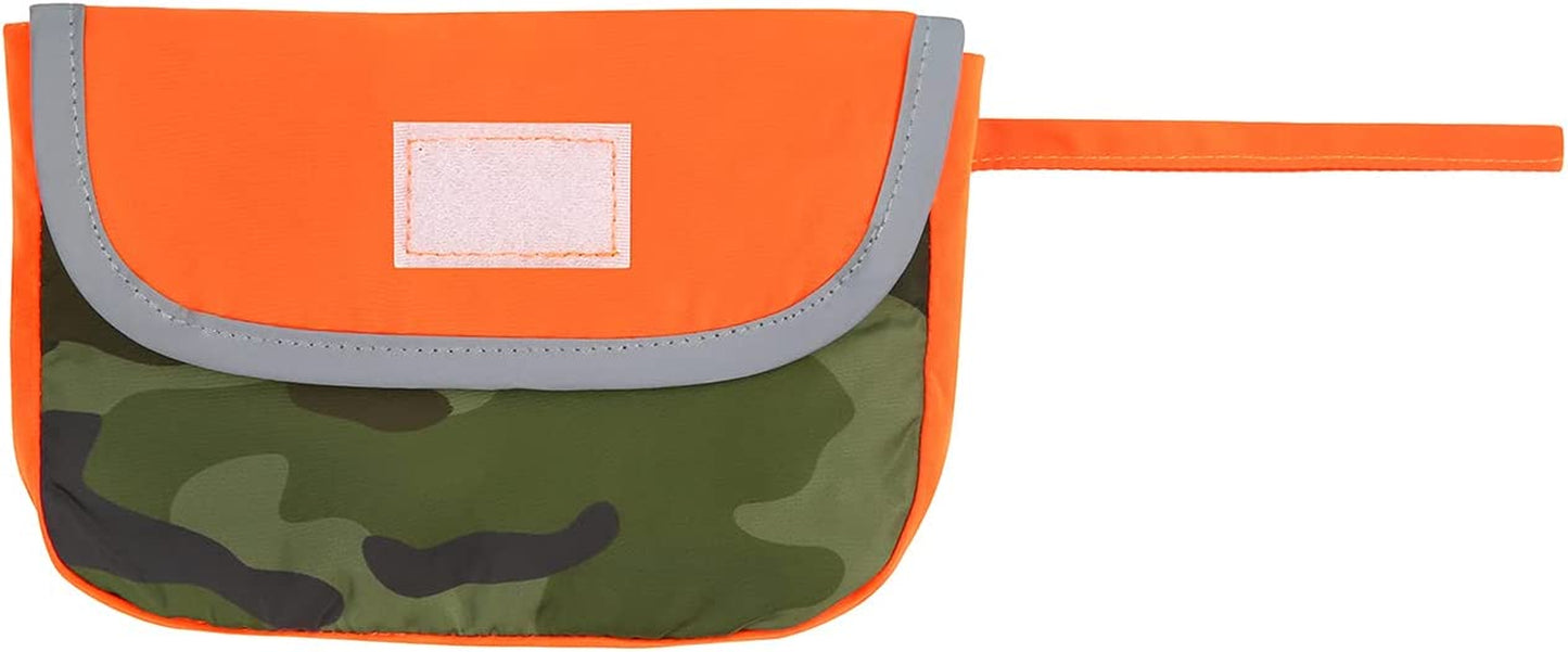 Stylish Reversible Camo & Orange Dog Raincoat - Hooded Slicker Jacket for Small to Large Dogs - Size L