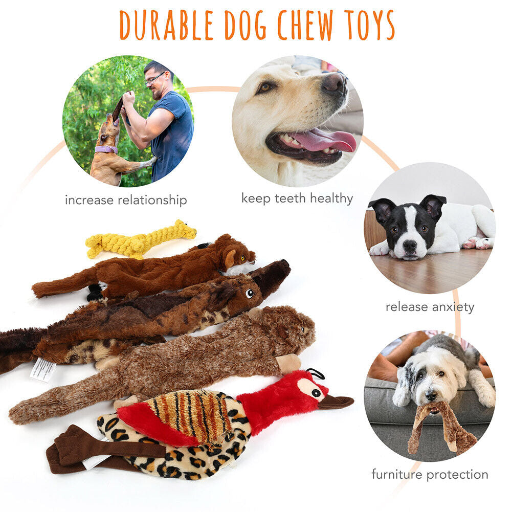 Ultimate 5-Pack Dog Squeaky Toys - Durable Plush Chew Toys with No Stuffing