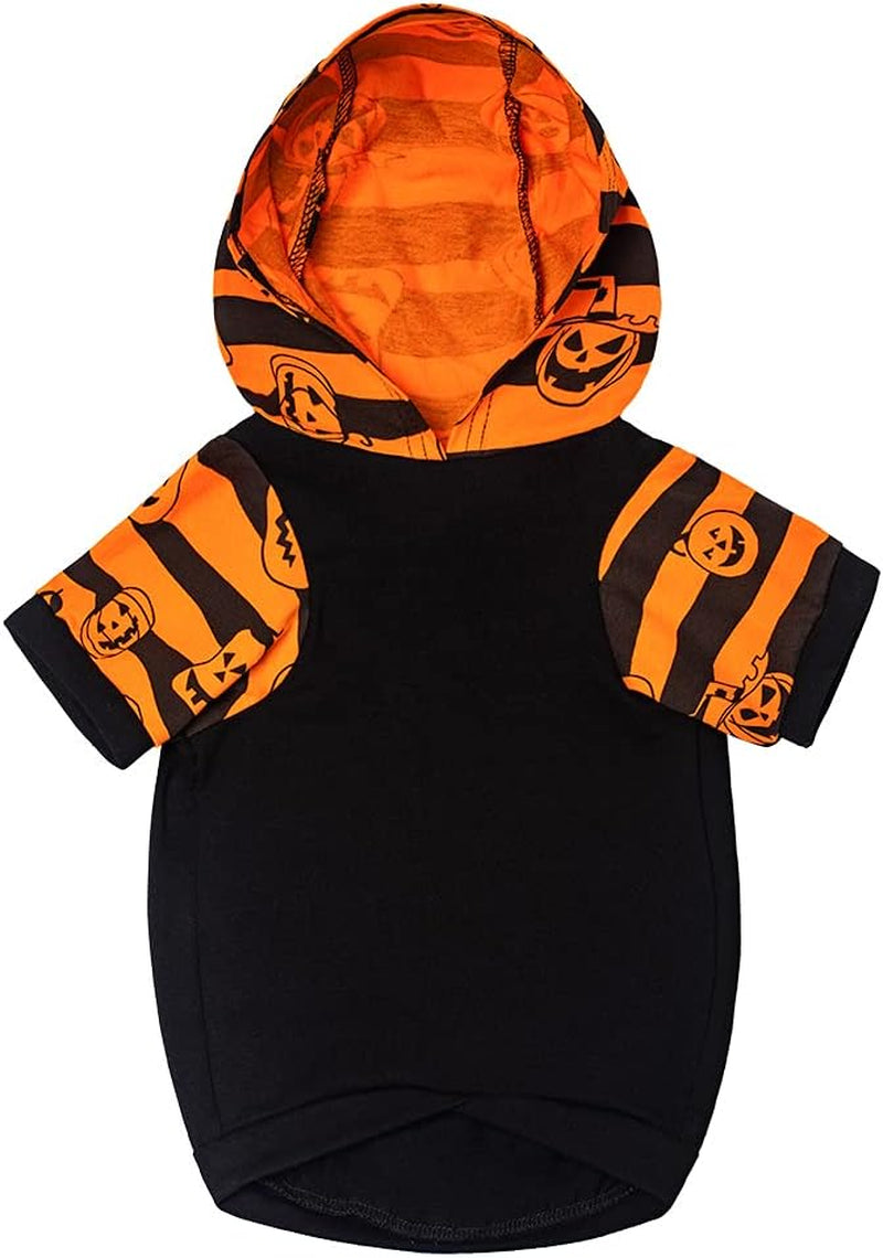 Adorable Dog Halloween Pumpkin Hoodie - X-Large Orange Pet Pajamas