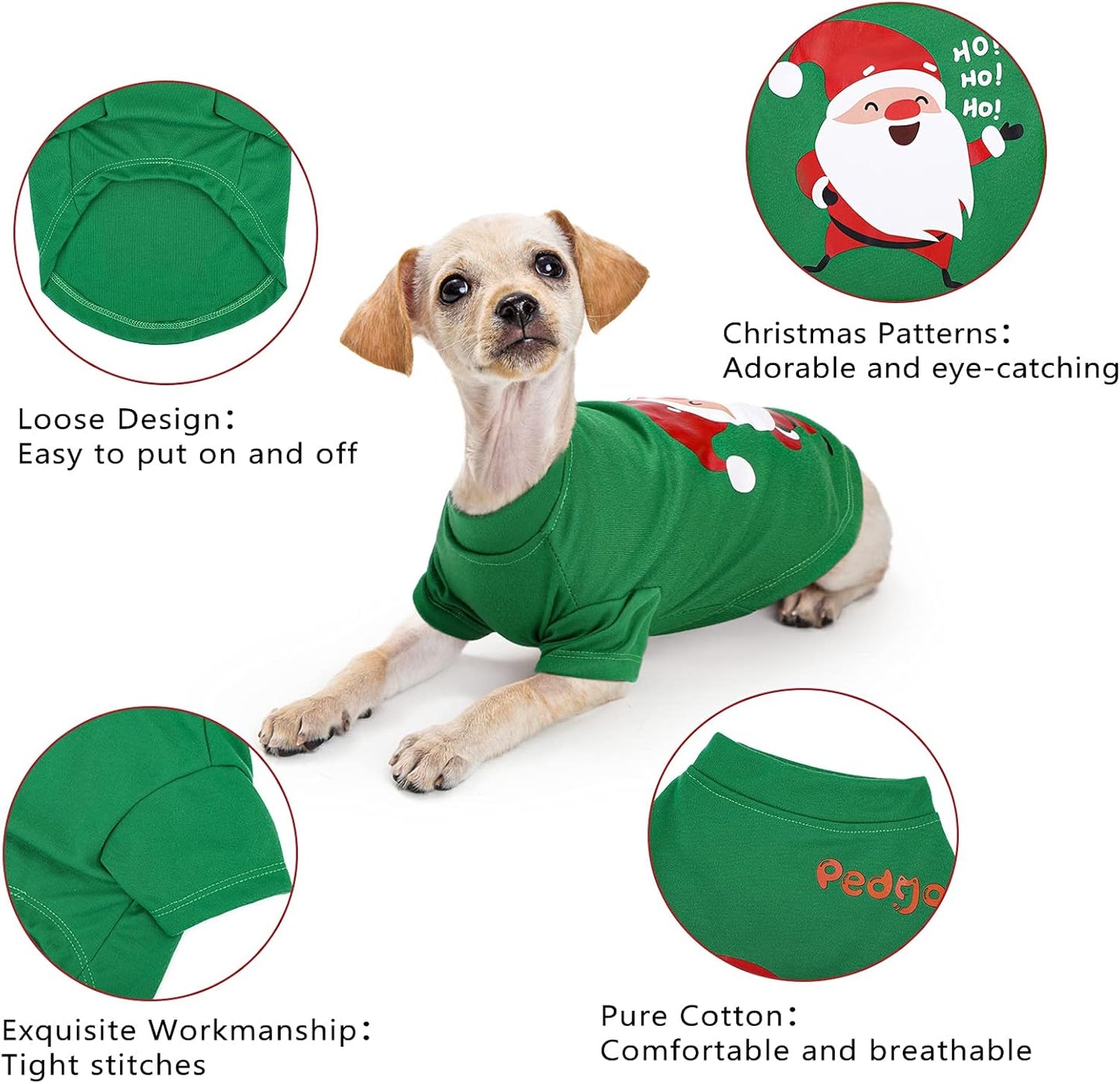 Adorable 3-Pack Christmas Pet Shirts: Santa, Snowman & Elf T-Shirts for Small Dogs and Cats - Perfect Holiday Cosplay Apparel!