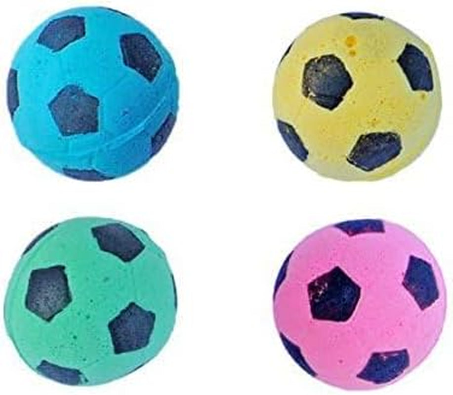 Vibrant Foam Sponge Soccer Balls for Cats - 12 Pack Interactive Exercise Toys, Soft & Bouncy, Noise-Free Fun in Pink, Yellow, Blue, and Green