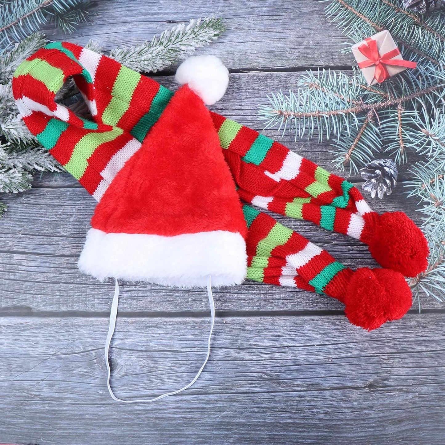 Adorable 4-Piece Christmas Pet Accessory Set - Stylish Dog Scarves & Santa Hats for Dogs and Cats (M-Scarf + Hat)
