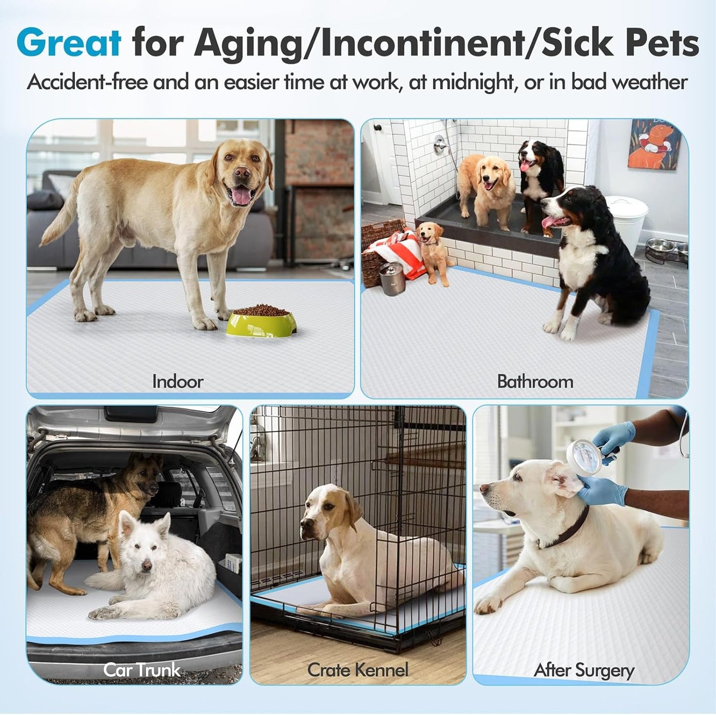 XXXL Jumbo 36"x36" Heavy Absorbency Disposable Dog Pads - Quick Dry, No Leak Pee Pads for Dogs, Cats & Rabbits - 30 Count Pack
