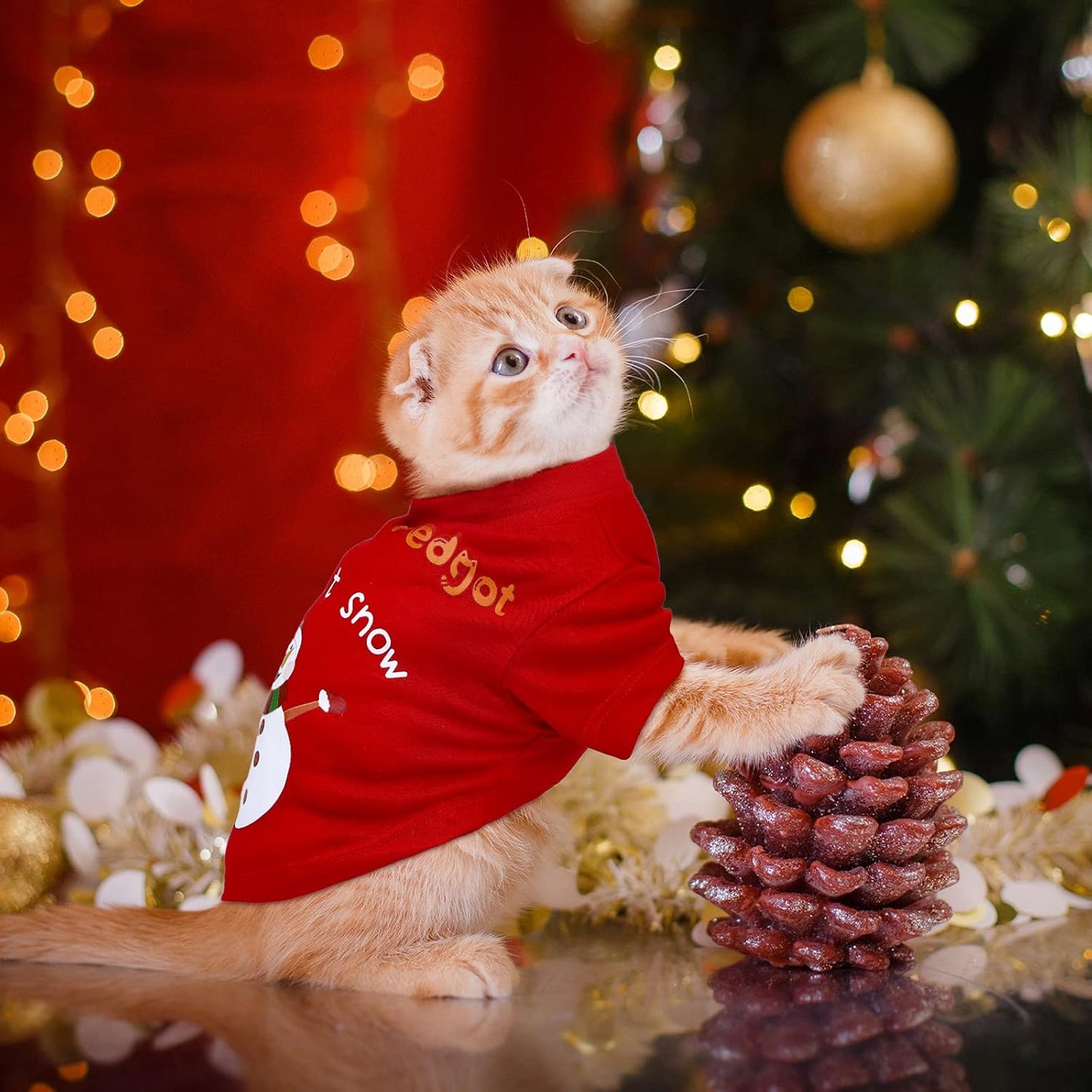 Adorable 3-Pack Christmas Pet Shirts: Santa, Snowman & Elf T-Shirts for Small Dogs and Cats - Perfect Holiday Cosplay Apparel!