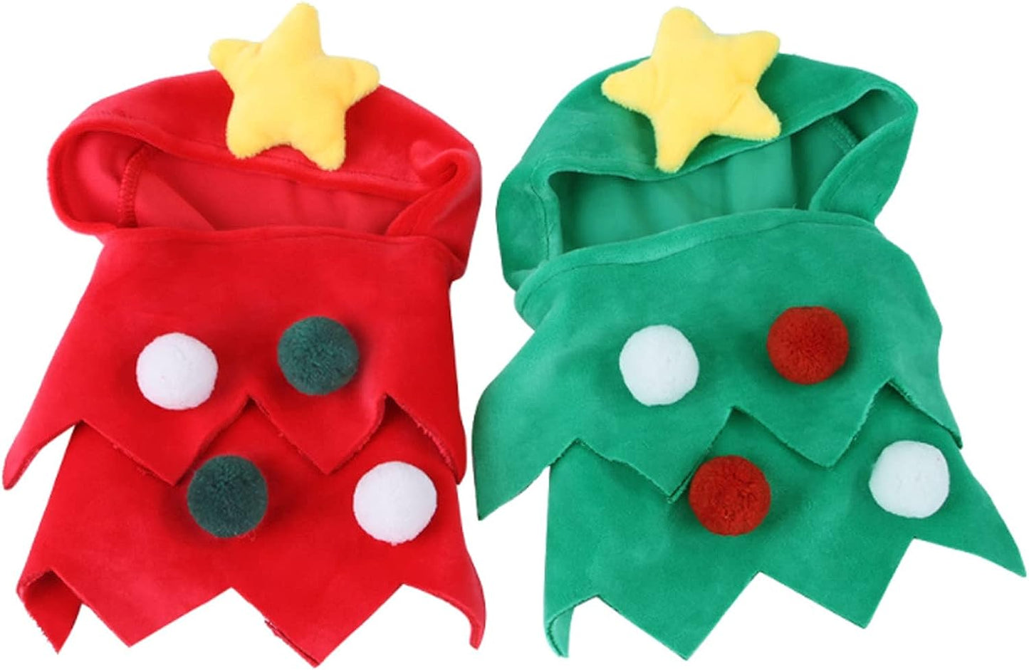 Festive Christmas Tree Pet Costume for Dogs and Cats - Adorable Red Hat Accessory for Holiday Parties and Decorations