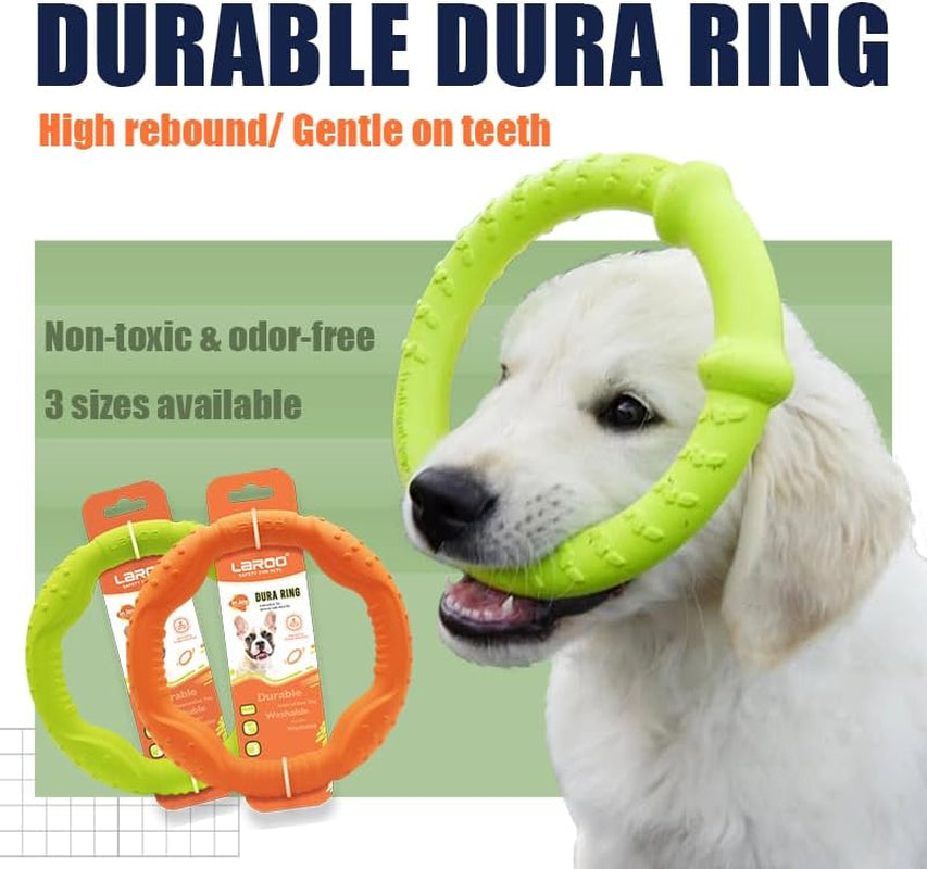 Durable Dog Flying Ring - Tough Chew-Proof Frisbee for Fetch, Water Play & Training | Lightweight Design for Medium/Large Aggressive Chewers (Green, 30cm)