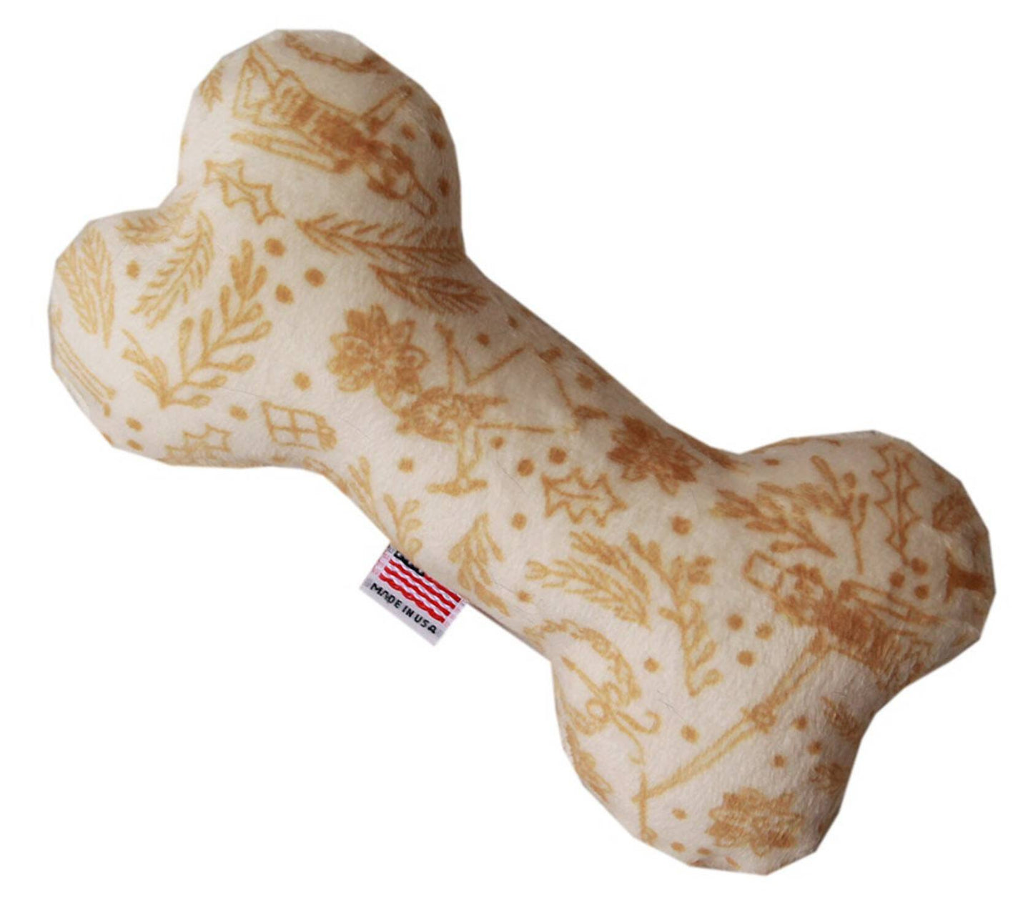 Happy Holidays Plush Dog Bone Toy - 6" Fun Patterns Available!