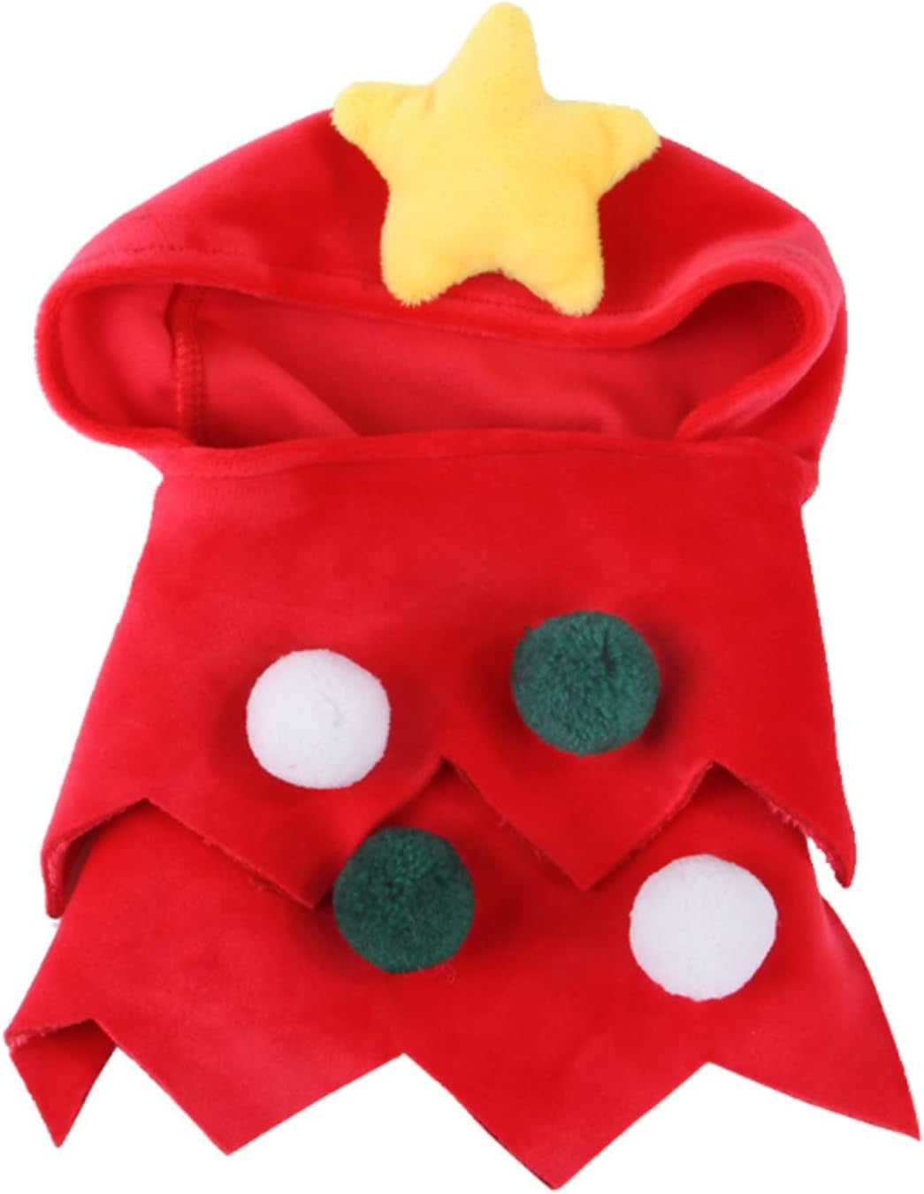 Festive Christmas Tree Pet Costume for Dogs and Cats - Adorable Red Hat Accessory for Holiday Parties and Decorations