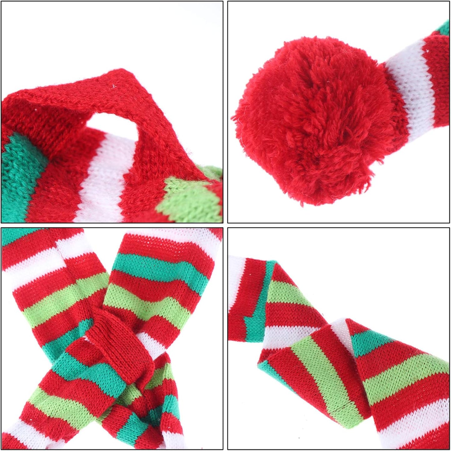 Adorable 4-Piece Christmas Pet Accessory Set - Stylish Dog Scarves & Santa Hats for Dogs and Cats (M-Scarf + Hat)