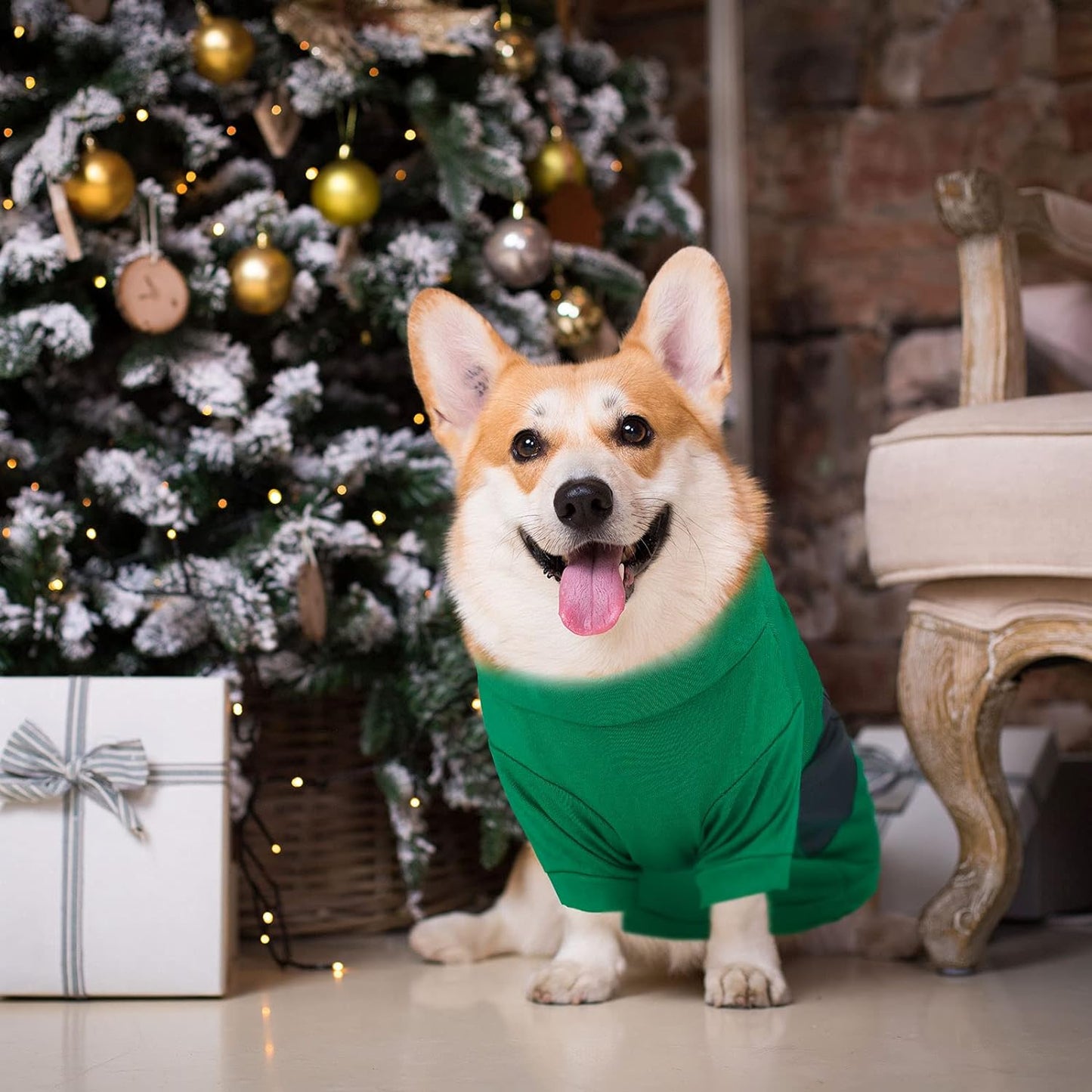 Festive 3-Piece Dog & Cat Christmas Shirt Set - Santa, Snowman & Elf Designs - Cozy Cotton/Polyester Cosplay Apparel for Pets