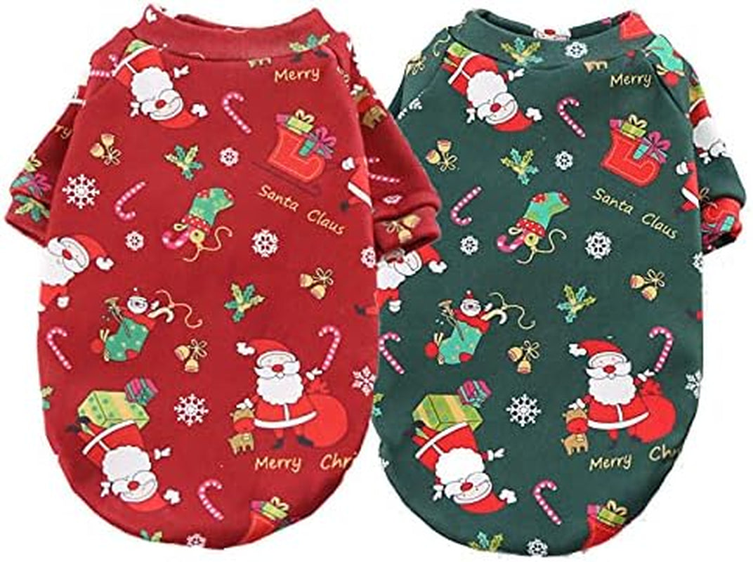 Cozy Cartoon Christmas Fleece Hoodie for Small Dogs & Cats - Adorable Red Pullover for Chihuahuas and More!