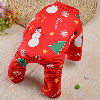 Adorable 3-Pack Christmas Dog Pajamas - Soft Xmas Onesies with Santa, Reindeer, and Snowman Designs for Small Dogs - Perfect Holiday Costume for Pet Parties!