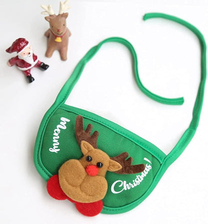 Festive 6-Piece Pet Christmas Costume Set - Adorable Hat, Bandana, Bow Tie, Socks & Bib for Small to Medium Dogs & Cats (Green, S: 2-8Kg)