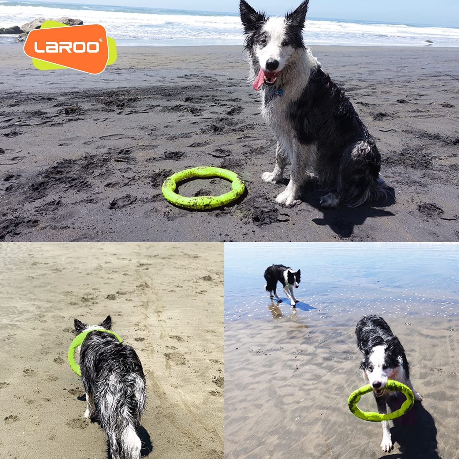 Durable Dog Flying Ring - Tough Chew-Proof Frisbee for Fetch, Water Play & Training | Lightweight Design for Medium/Large Aggressive Chewers (Green, 30cm)