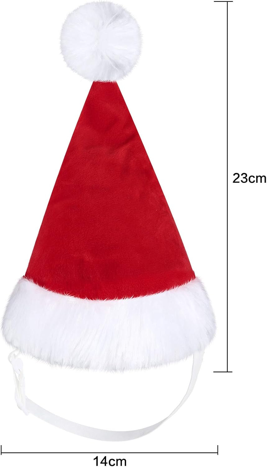 Festive 2-Piece Christmas Dog Santa Hat & Scarf Set - Adjustable Knit Outfit for Pets
