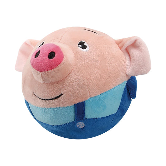 Interactive Bouncing Rabbit Dog Toy with Sound - Durable Plush Squeaky Ball for Aggressive Chewers, 60 Songs Music & Fun!