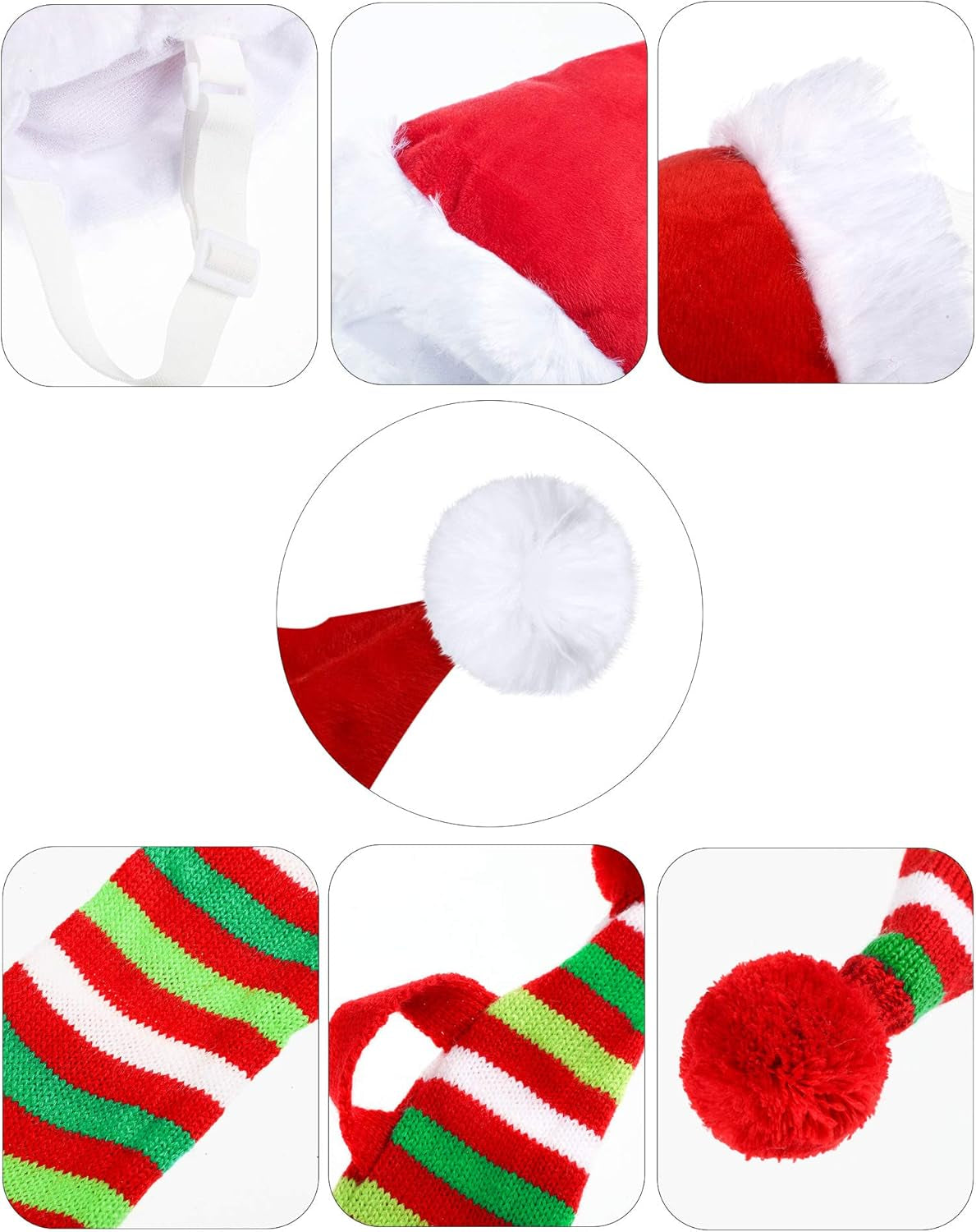 Festive 2-Piece Christmas Dog Santa Hat & Scarf Set - Adjustable Knit Outfit for Pets
