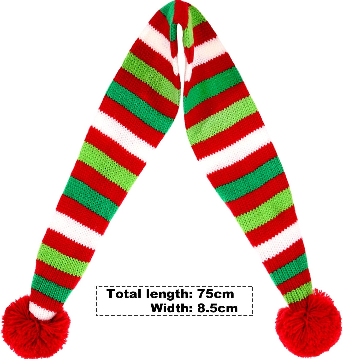 Festive 2-Pack Christmas Striped Knitted Dog Scarves - Cozy Winter Neck Warmers for Pets - Holiday Bandana Accessories for Dogs and Cats