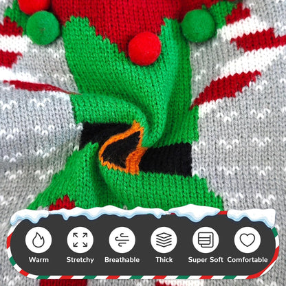 Festive Ugly Elf Clown Dog Sweater - Holiday Jumper for Small to Large Dogs & Cats - Perfect Xmas Outfit!