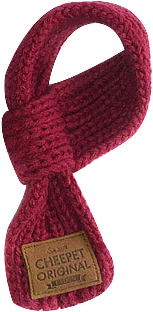 Adorable Winter Knit Scarf for Dogs - Cozy Buddy Christmas Bandana for Your Puppy