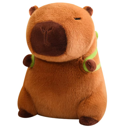 Adorable Plush Fat Capybara Pillow with Turtle Backpack - Perfect for Cuddles and Fun!
