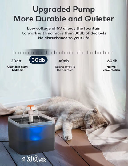 Elevate Your Pet's Hydration: 2L LED Light Cat Water Fountain with Activated Carbon Filter - Perfect for Cats and Dogs!