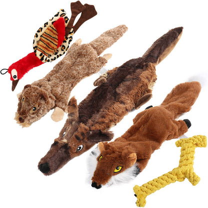 Ultimate 5-Pack Dog Squeaky Toys - Durable Plush Chew Toys with No Stuffing